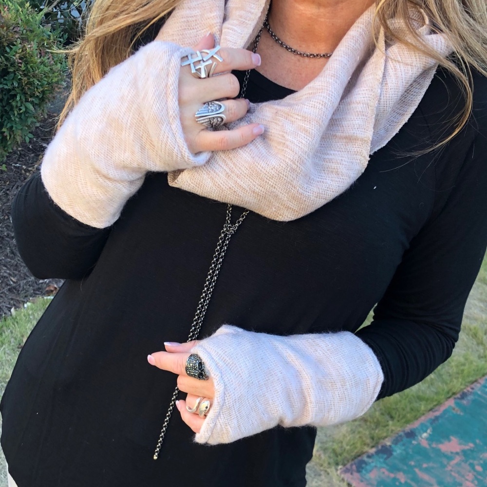 Ash Skinny Scarf Boho 100% Wool from Nepal